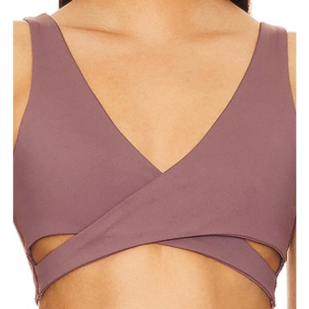 Nubyen Mauve Sports Bra Wrap MEDIUM Cut Out Yoga Orchid Soft Revolve Wrap $60 - Picture 7 of 9
